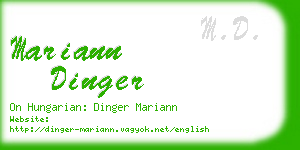 mariann dinger business card